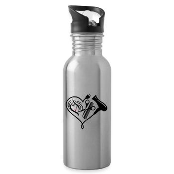 Friseur Tee - Trinkflasche mit integriertem Trinkhalm - Lightsilver - Rechts