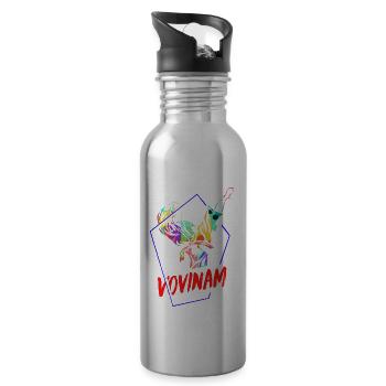Vovinam Geschenk - Trinkflasche mit integriertem Trinkhalm - Lightsilver - Rechts