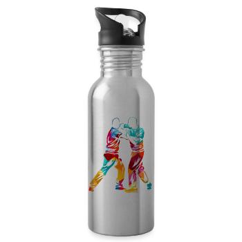 Krav Maga - Trinkflasche mit integriertem Trinkhalm - Lightsilver - Rechts