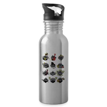 Gamer Würfel Dungeon RPG Tabletop lustig Geschenk - Trinkflasche mit integriertem Trinkhalm - Lightsilver - Rechts