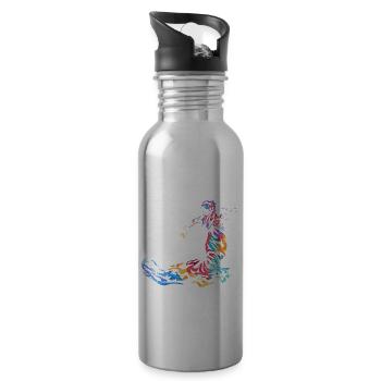 Cadeau flamenco - Gourde avec paille intégrée - argent clair - Droite