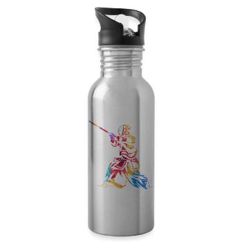 Kendo gift - Water bottle with straw - silver - Right