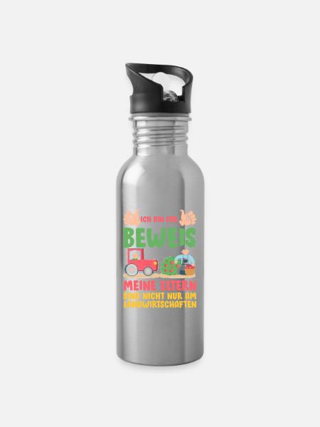 Landwirt Kinder Traktor Geschenk · Beweis - Trinkflasche mit integriertem Trinkhalm - Lightsilver