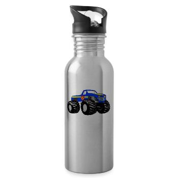 Cooler Monstertruck - Trinkflasche mit integriertem Trinkhalm - Lightsilver - Rechts