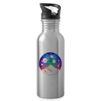 Planète colorée extra-atmosphérique Voie lactée - Gourde avec paille intégrée - argent clair - Droite
