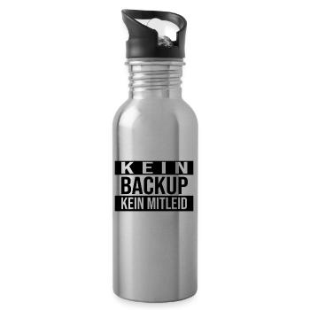 Kein Backup Kein Mitleid Informatik Computer Humor - Trinkflasche mit integriertem Trinkhalm - Lightsilver - Rechts