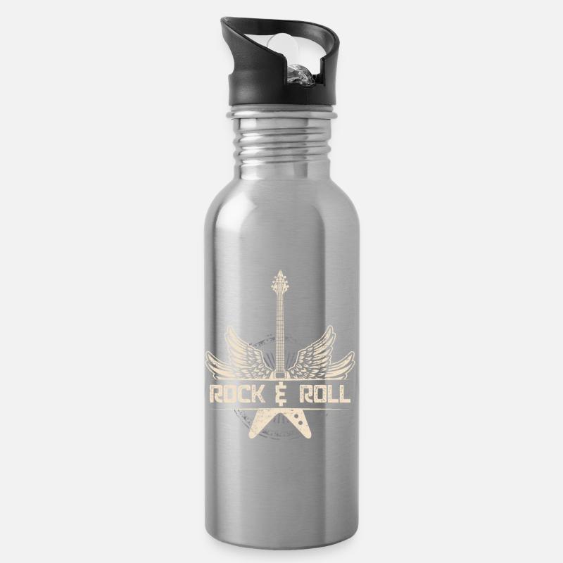 Classic Rock Gift Design Pour Années 80 Classique Rock - Gourde avec paille intégrée - argent clair