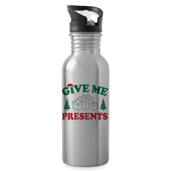 Christmas - Water bottle with straw - silver - Right