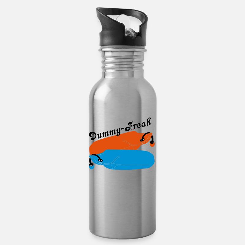 Dummy Freak - Trinkflasche mit integriertem Trinkhalm - Lightsilver