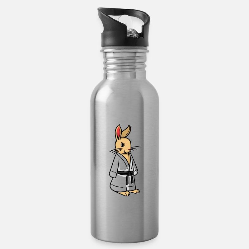 Kudo Rabbit - Gourde avec paille intégrée - argent clair