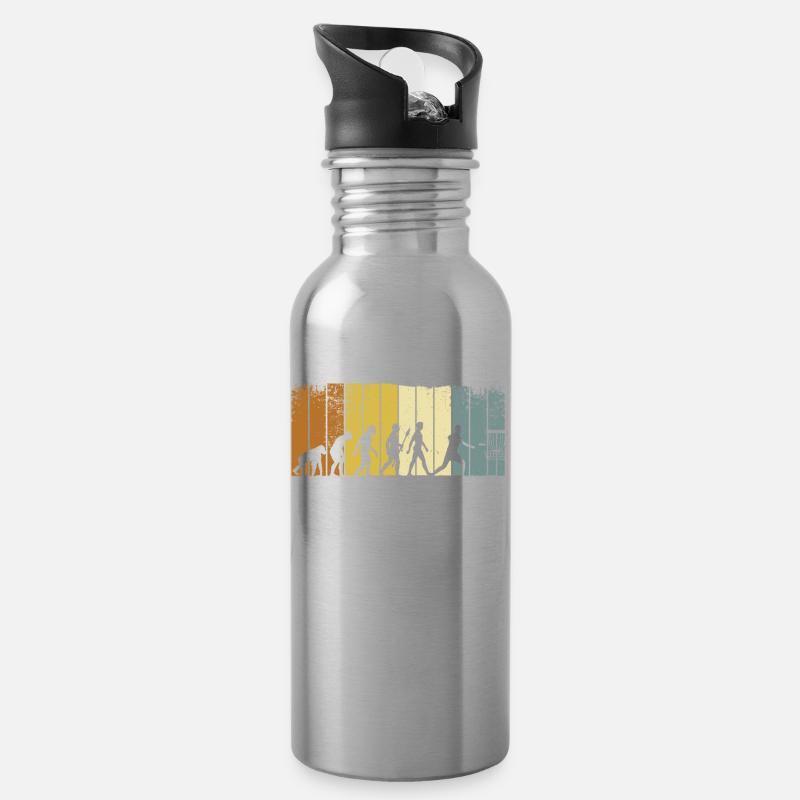 Fun Disc Golf Gift Design Idea product - Water bottle with straw - silver