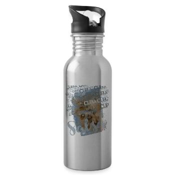 Salsa Cubana - Salsa Tänzer Geschenk - Trinkflasche mit integriertem Trinkhalm - Lightsilver - Rechts