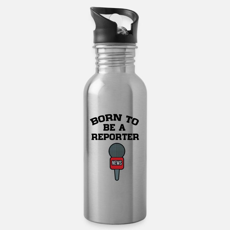 Reporter - Trinkflasche mit integriertem Trinkhalm - Lightsilver