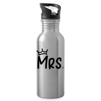 mrs_heart_crown - Trinkflasche mit integriertem Trinkhalm - Lightsilver - Rechts