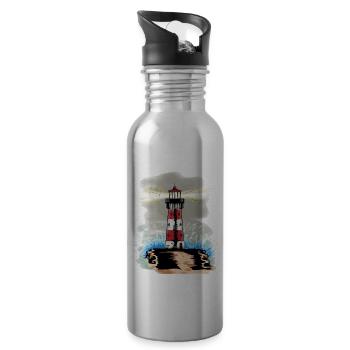 Phare De Marine Marine Fantasy Signal nautique - Gourde avec paille intégrée - argent clair - Droite