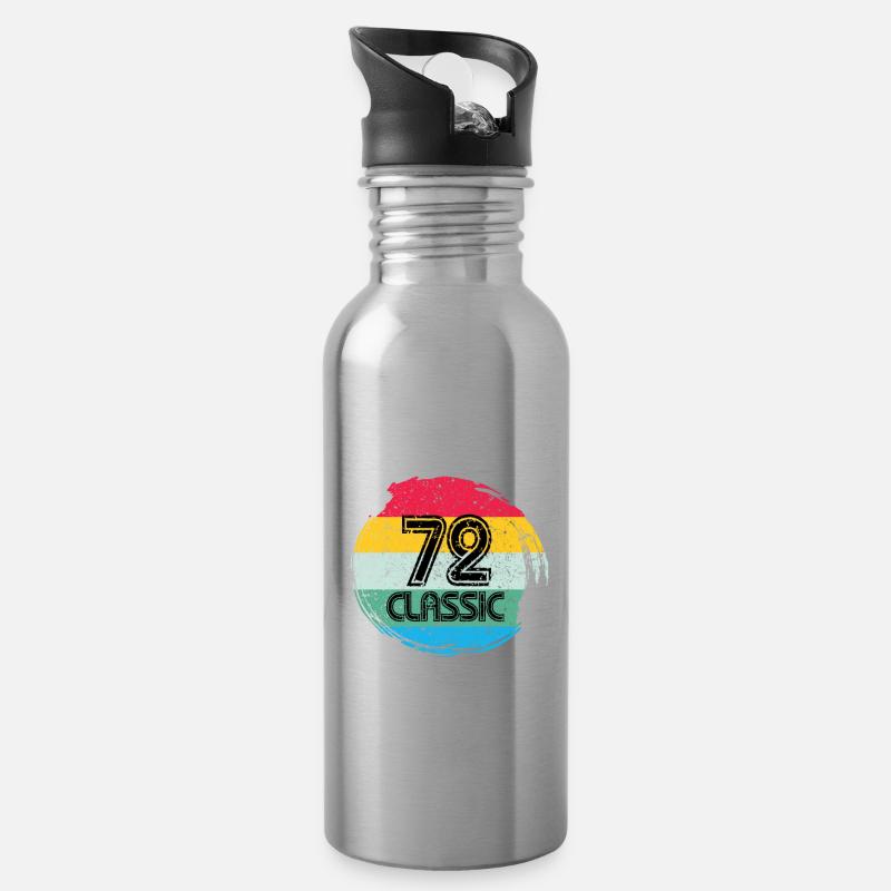 72 Vintage Outfit - Trinkflasche mit integriertem Trinkhalm - Lightsilver