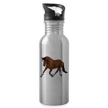 Criollo Pferderasse Design Motiv Reiter Shirt - Trinkflasche mit integriertem Trinkhalm - Lightsilver - Rechts