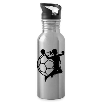handball woman - Trinkflasche mit integriertem Trinkhalm - Lightsilver - Rechts