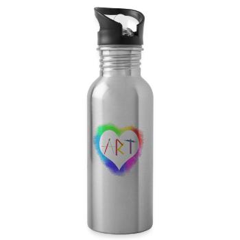Art teacher artist - Water bottle with straw - silver - Right