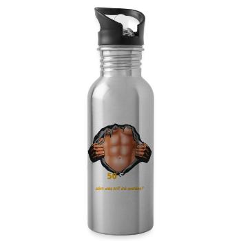 50. Geburtstag Mann Frau Jahrgang 1970 50 Jahre - Trinkflasche mit integriertem Trinkhalm - Lightsilver - Rechts
