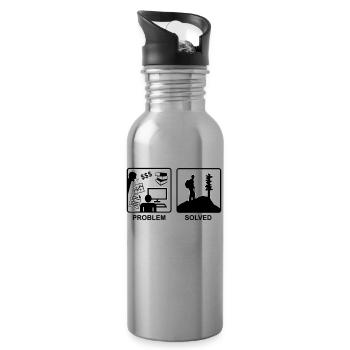 Problem Solved - Mountain hiking - Water bottle with straw - silver - Right