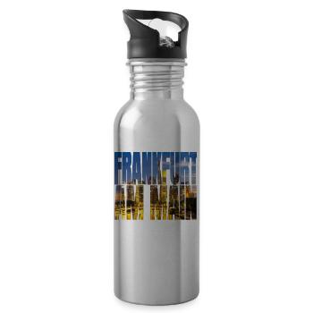 Frankfurt Am Main Foto Skyline - Trinkflasche mit integriertem Trinkhalm - Lightsilver - Rechts