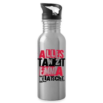 ALLES TANZT EMMA KLATSCHT. - Trinkflasche mit integriertem Trinkhalm - Lightsilver - Rechts