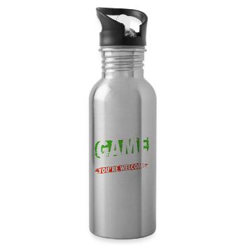 I paused my game to be here Gamer Humor - Trinkflasche mit integriertem Trinkhalm - Lightsilver - Rechts