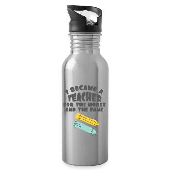 Teacher Quote Gift I Became A Teacher For The - Water bottle with straw - silver - Right
