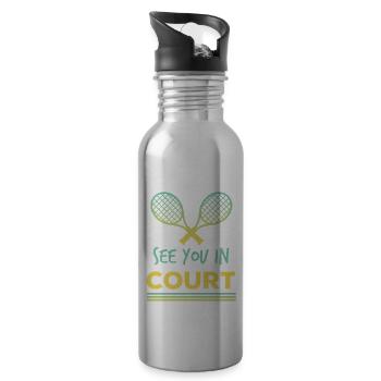 Tennis - see you in court - Shirt - Trinkflasche mit integriertem Trinkhalm - Lightsilver - Rechts