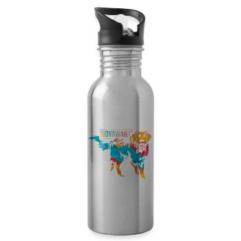 Hovawart Hund - Trinkflasche mit integriertem Trinkhalm - Lightsilver - Rechts