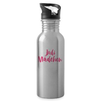 Juli Mädchen ein Mix aus Sonnenschein mit etwas - Trinkflasche mit integriertem Trinkhalm - Lightsilver - Rechts