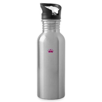 SAG Einfach Prinzessin zu MIR Krone - Trinkflasche mit integriertem Trinkhalm - Lightsilver - Rechts