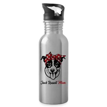 Jack russell maman chiens maman cadeau chien - Gourde avec paille intégrée - argent clair - Droite