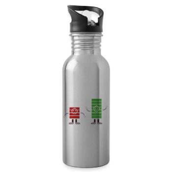 vor dem chor nach dem chor - Trinkflasche mit integriertem Trinkhalm - Lightsilver - Rechts