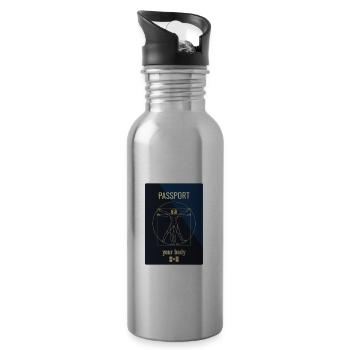 Passport your body of your body - Water bottle with straw - silver - Right