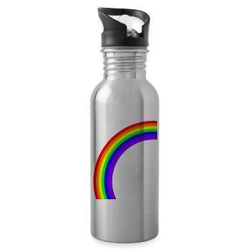 Arc-en-ciel - Gourde avec paille intégrée - argent clair - Droite
