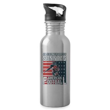 An jedem verdammten Sonntag American Football - Trinkflasche mit integriertem Trinkhalm - Lightsilver - Rechts