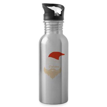 Frohe Ostern I Satire Sarkasmus Weihnachtsmann Ost - Trinkflasche mit integriertem Trinkhalm - Lightsilver - Rechts