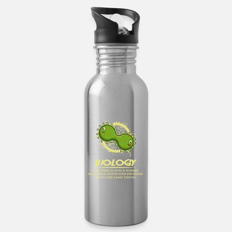 Biologie Lustig Biologe oder Wissenschaftler Gesch - Trinkflasche mit integriertem Trinkhalm - Lightsilver