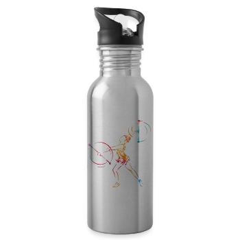 Baton Twirling Sport - Water bottle with straw - silver - Right