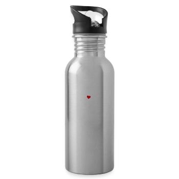 Familien Spruch Zusammenhalt - Trinkflasche mit integriertem Trinkhalm - Lightsilver - Rechts