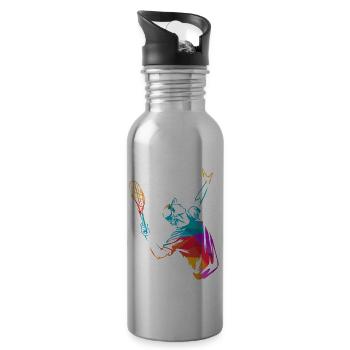 Tennis Sport Gift - Water bottle with straw - silver - Right