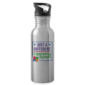Autism Awareness Support Autistischer Patient - Trinkflasche mit integriertem Trinkhalm - Lightsilver - Rechts