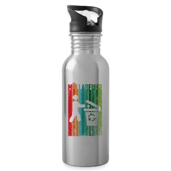 MÜLLABFUHR - Trinkflasche mit integriertem Trinkhalm - Lightsilver - Rechts