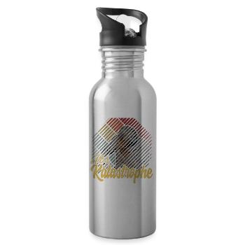 Alter Katastrophe - lustiger Spruch vintage retro - Trinkflasche mit integriertem Trinkhalm - Lightsilver - Rechts