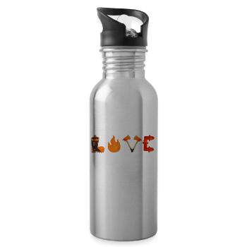 LOVE Firefighter - Trinkflasche mit integriertem Trinkhalm - Lightsilver - Rechts