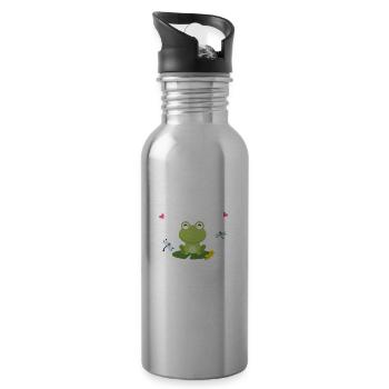 Frog - Water bottle with straw - silver - Right