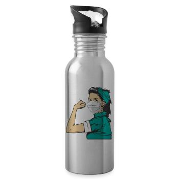 Rose The Riveter - Nurse Nurse - Gourde avec paille intégrée - argent clair - Droite