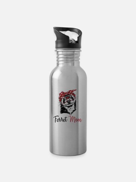 Furet - Gourde avec paille intégrée - argent clair